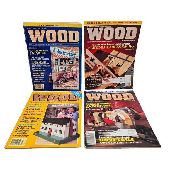 Wood Better Homes & Gardens Magazine Lot October 1989 April 1990 April December - Picture 1 of 10